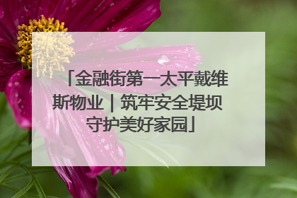 金融街第一太平戴维斯物业｜筑牢安全堤坝 守护美好家园